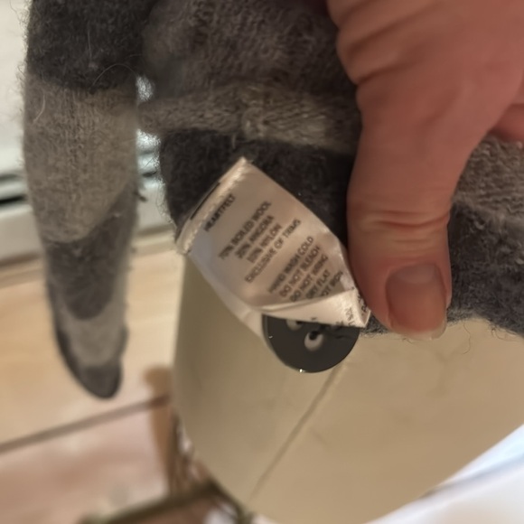 Horny Toad sweater gray striped boiled wool and angora blend sz s - Picture 5 of 5